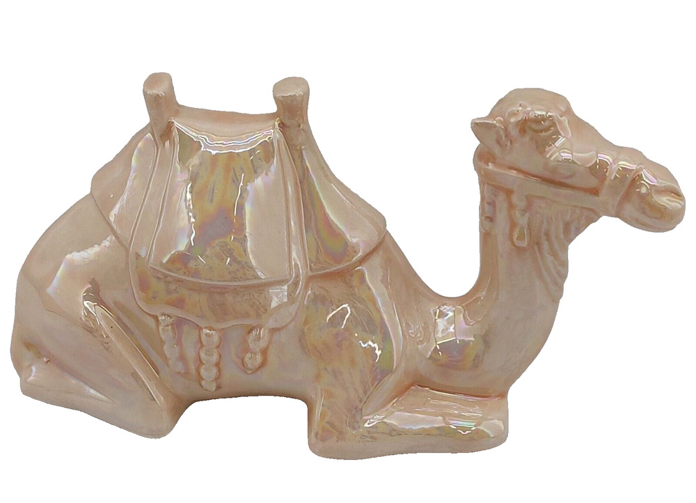 Vtg Christmas Nativity Camel Figurine Laying Down Replacement Figure Iridescent
